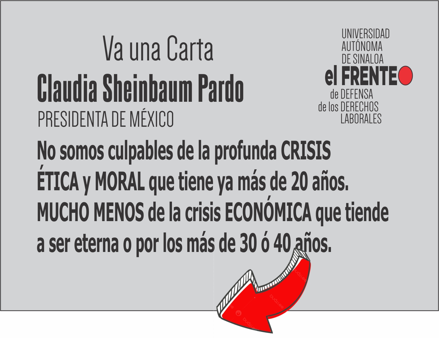 CARTA A CLAUDIA SHEINBAUM PARDO: Contra toda lógica del humanismo mexicano